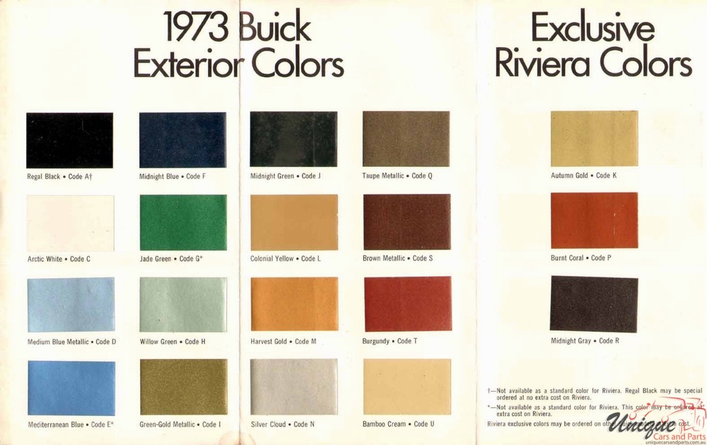 1973 Buick Exterior Paint Chart Page 3